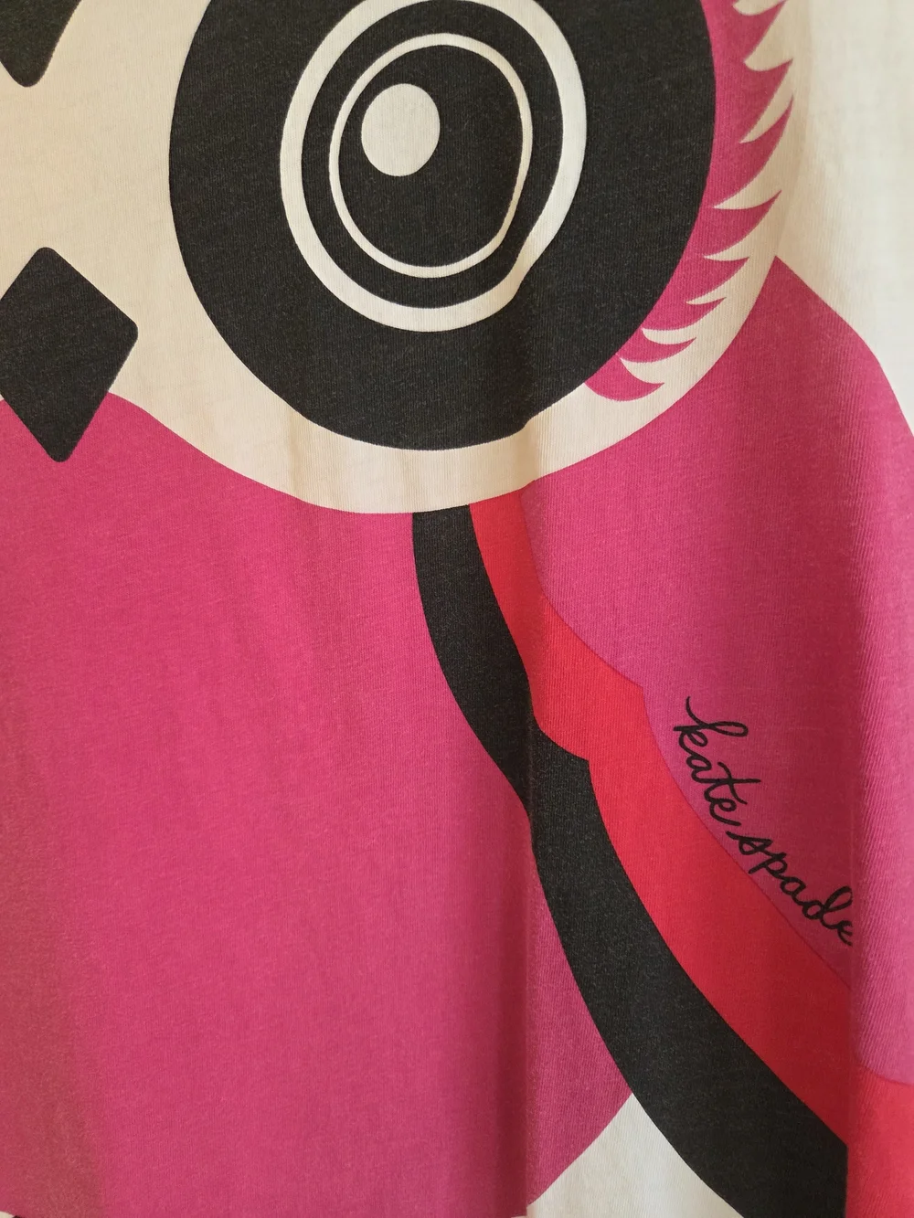 kate spade White Tee with Hot Pink Winking Owl